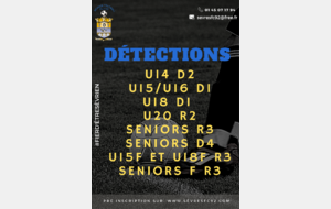 Inscription pour les détections et portes ouvertes - U14 à Vétérans - Hommes et Femmes à la saison 2026-2027