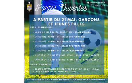 Portes Ouvertes Ecole de Foot - Saison 2025-2026